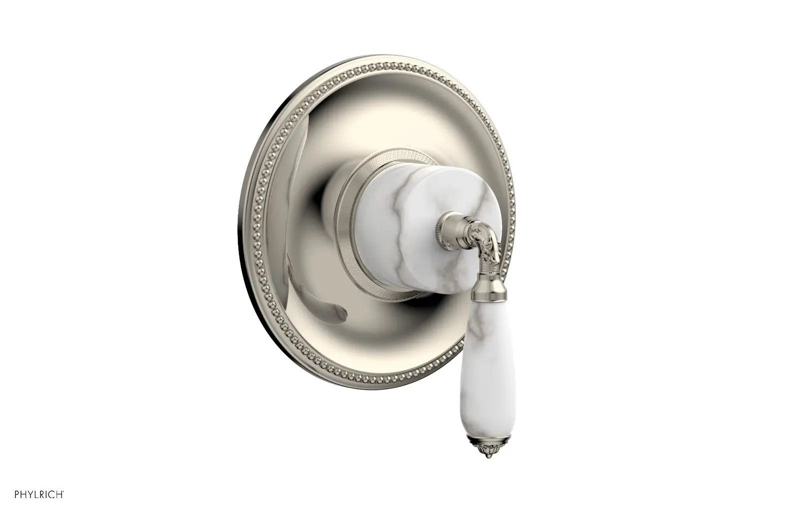 Phylrich VALENCIA Thermostatic Shower Trim, White Marble Lever Handle by Phylrich