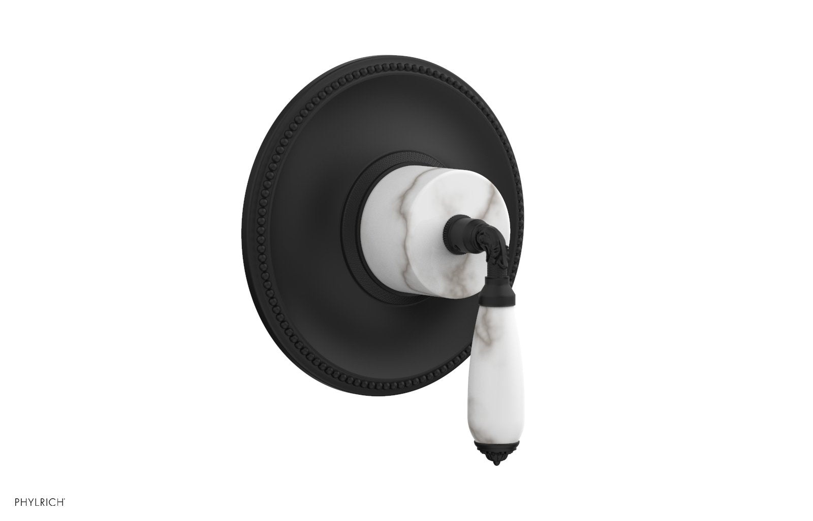 Phylrich VALENCIA Thermostatic Shower Trim, White Marble Lever Handle