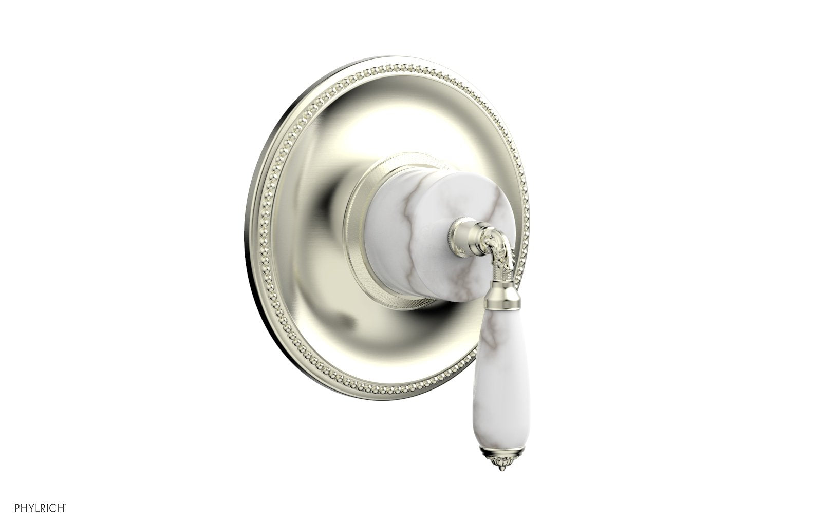 Phylrich VALENCIA Thermostatic Shower Trim, White Marble Lever Handle