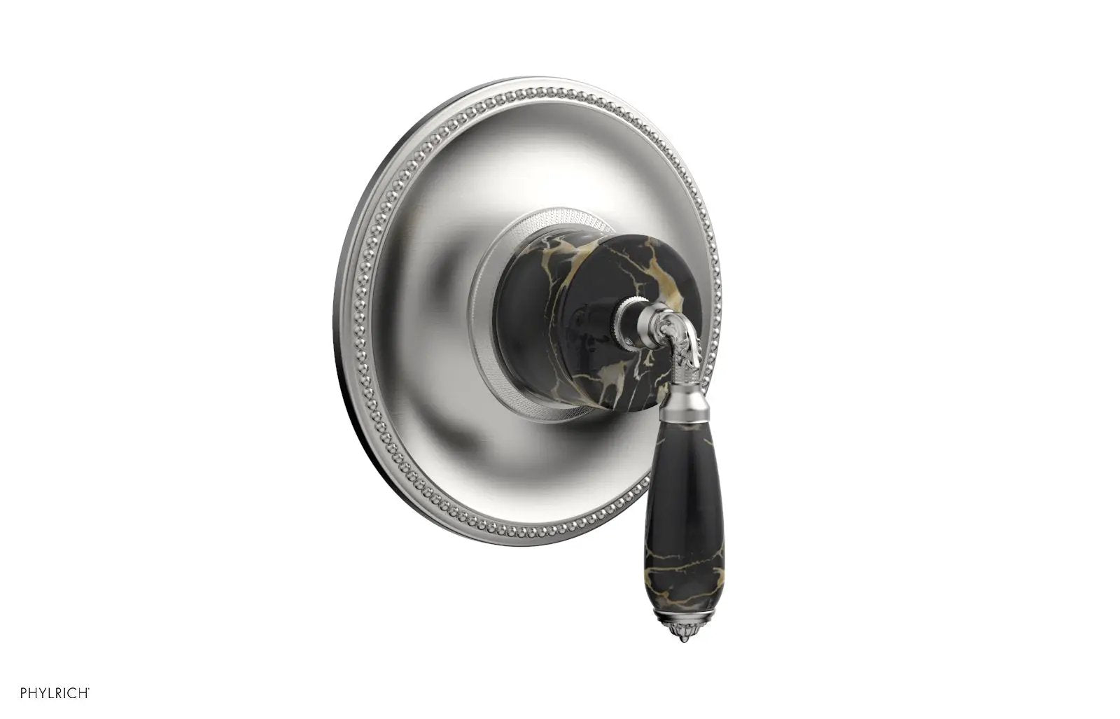 Phylrich VALENCIA Thermostatic Shower Trim, Black Marble Lever Handle by Phylrich