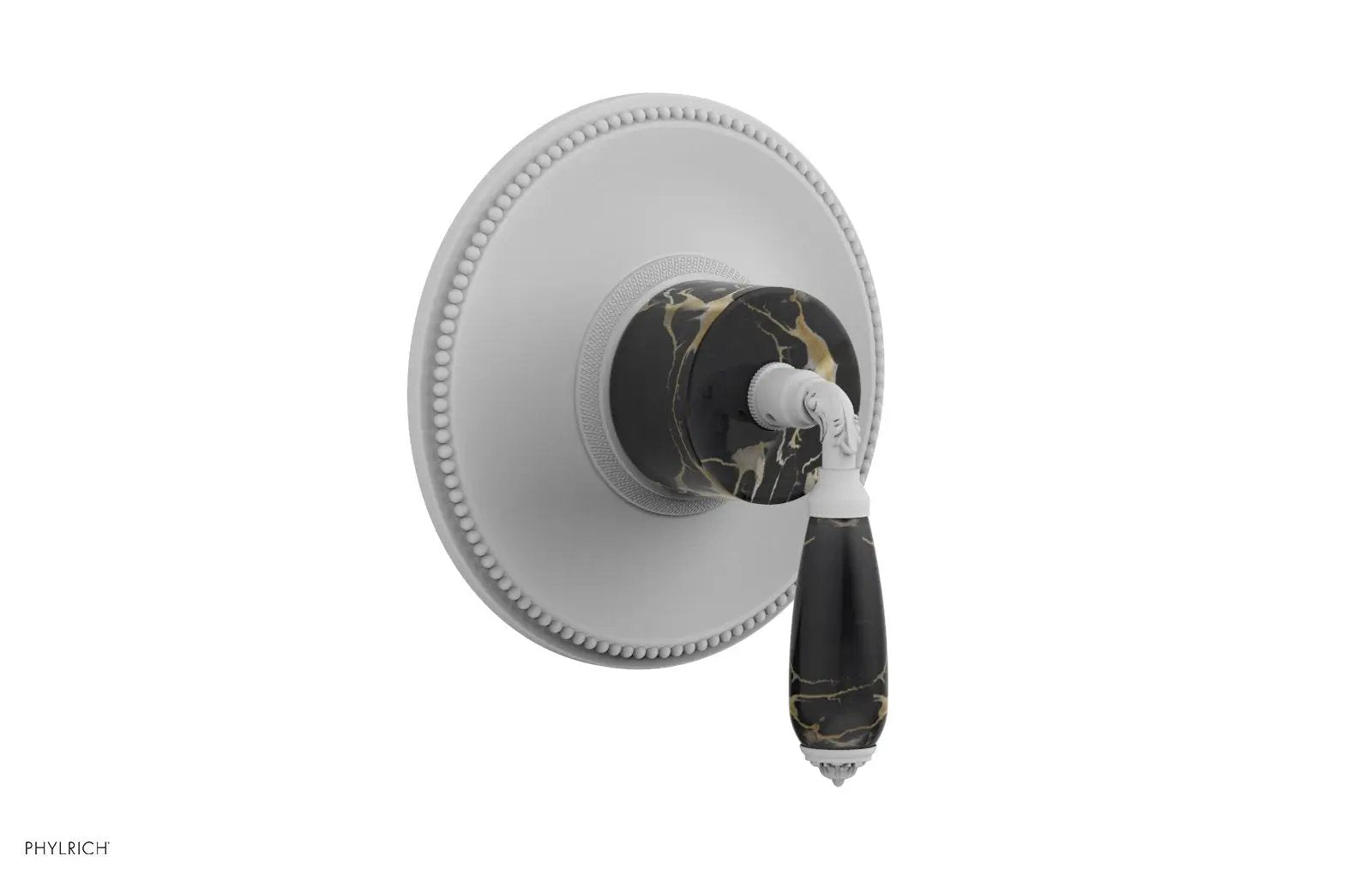 Phylrich VALENCIA Thermostatic Shower Trim, Black Marble Lever Handle by Phylrich