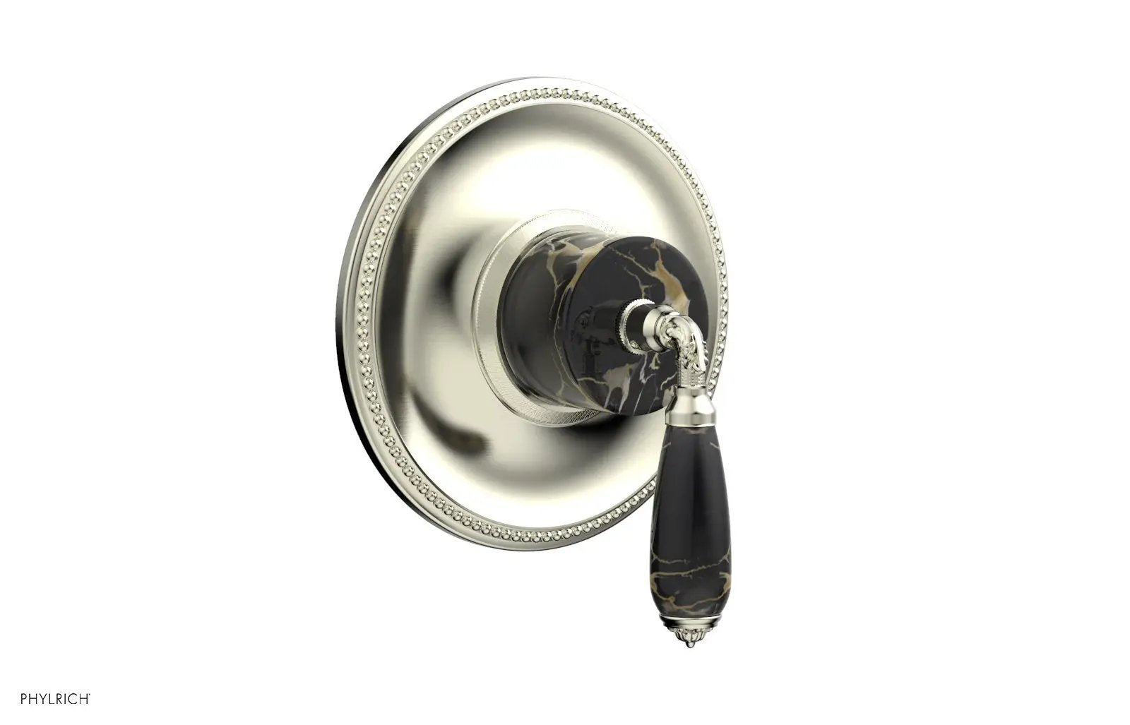 Phylrich VALENCIA Thermostatic Shower Trim, Black Marble Lever Handle by Phylrich