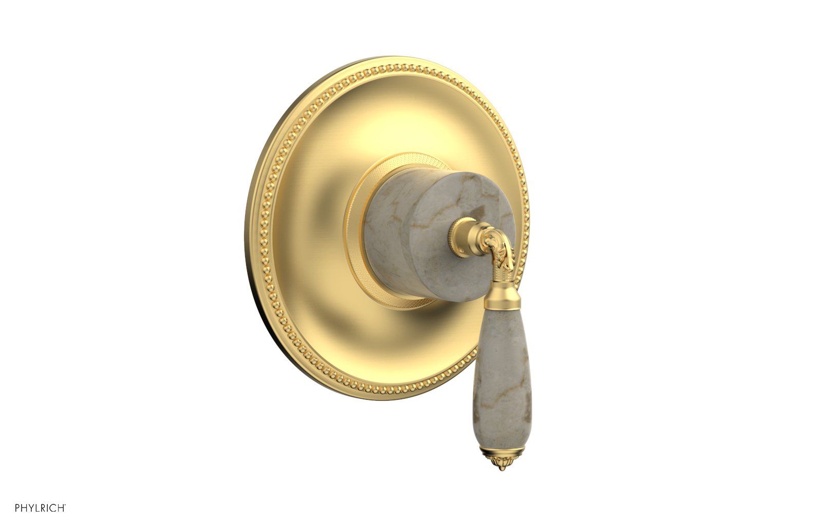 Phylrich VALENCIA Thermostatic Shower Trim, Beige Marble Lever Handle