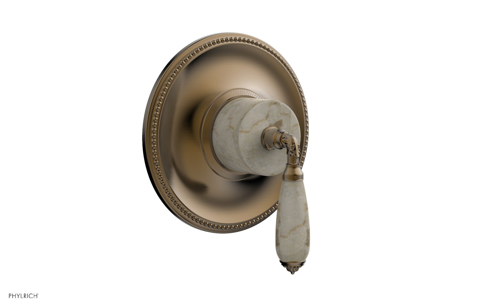 Phylrich VALENCIA Thermostatic Shower Trim, Beige Marble Lever Handle