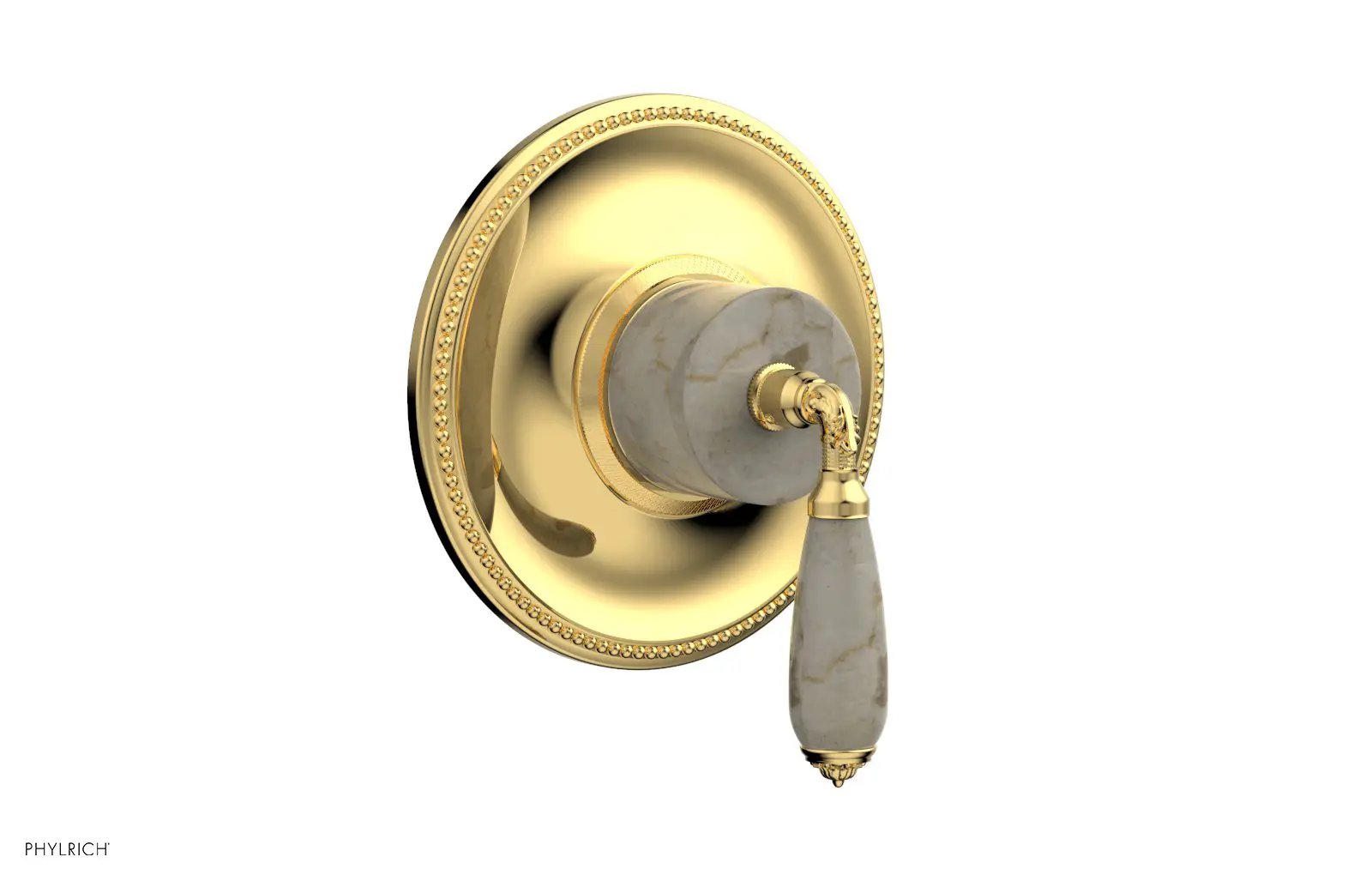 Phylrich VALENCIA Thermostatic Shower Trim, Beige Marble Lever Handle by Phylrich