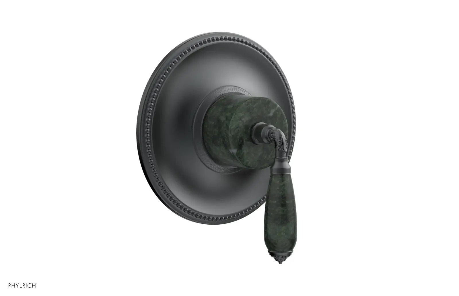 Phylrich VALENCIA Thermostatic Shower Trim, Green Marble Lever Handle by Phylrich