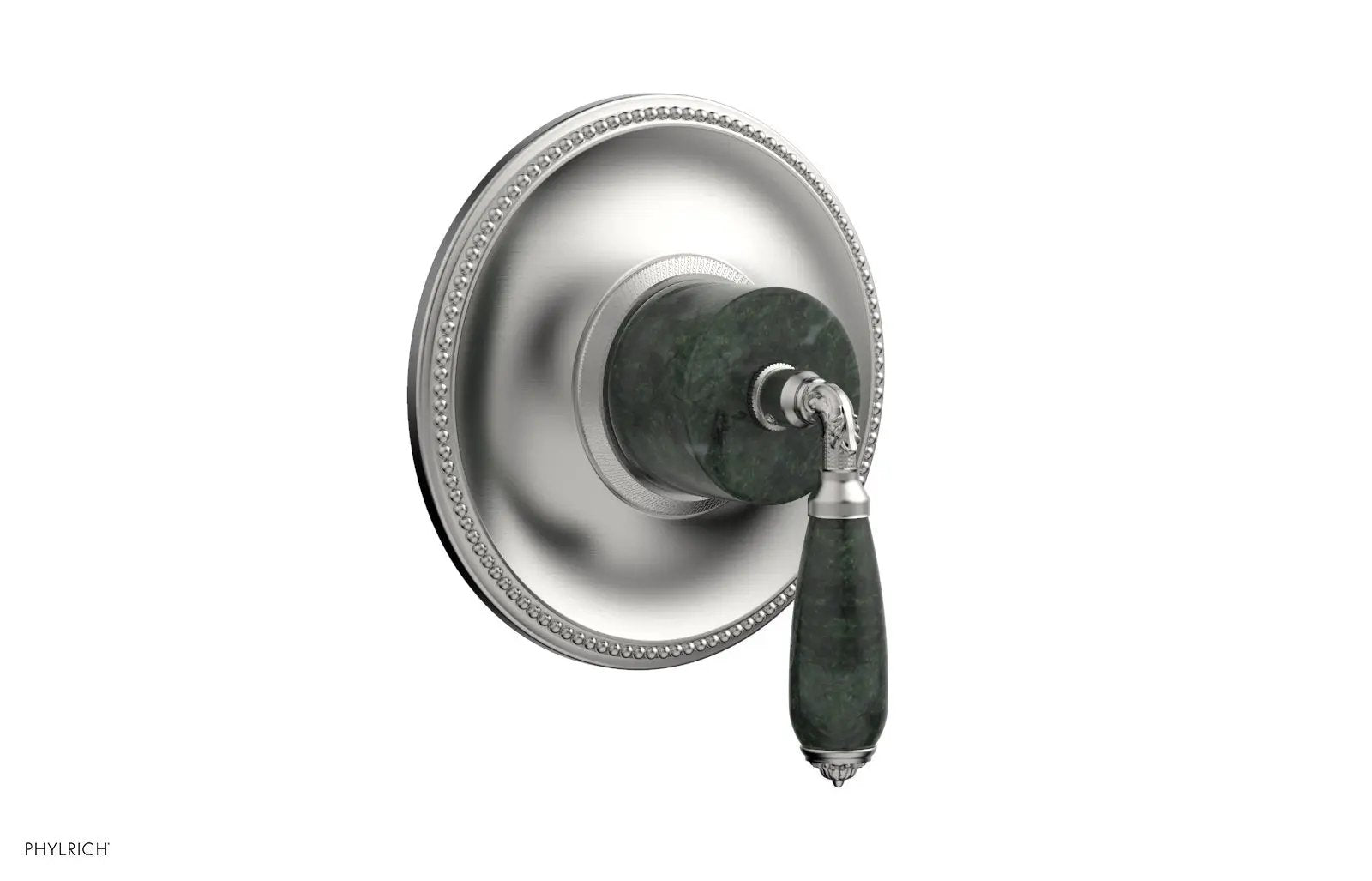Phylrich VALENCIA Thermostatic Shower Trim, Green Marble Lever Handle by Phylrich