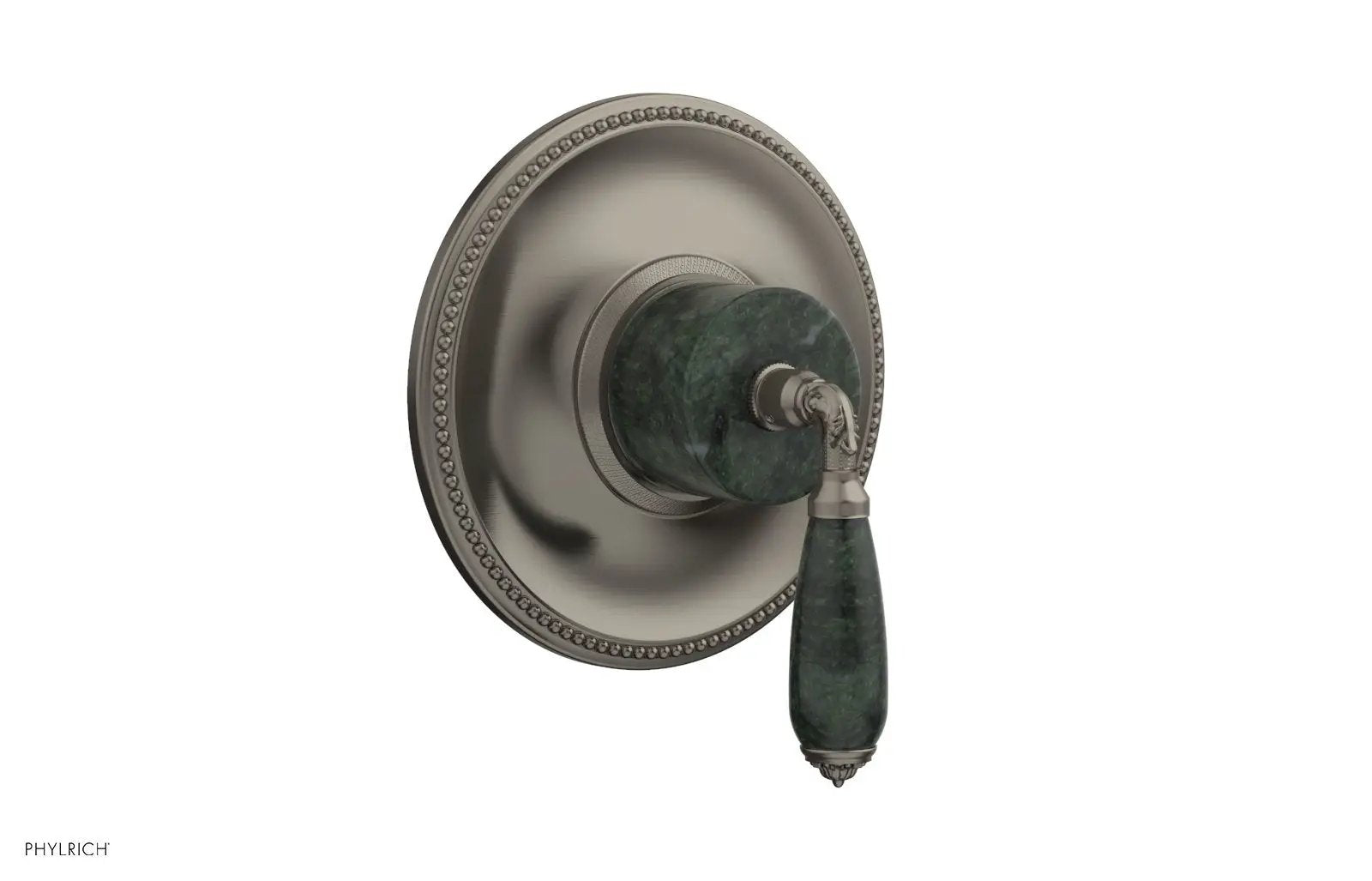 Phylrich VALENCIA Thermostatic Shower Trim, Green Marble Lever Handle by Phylrich