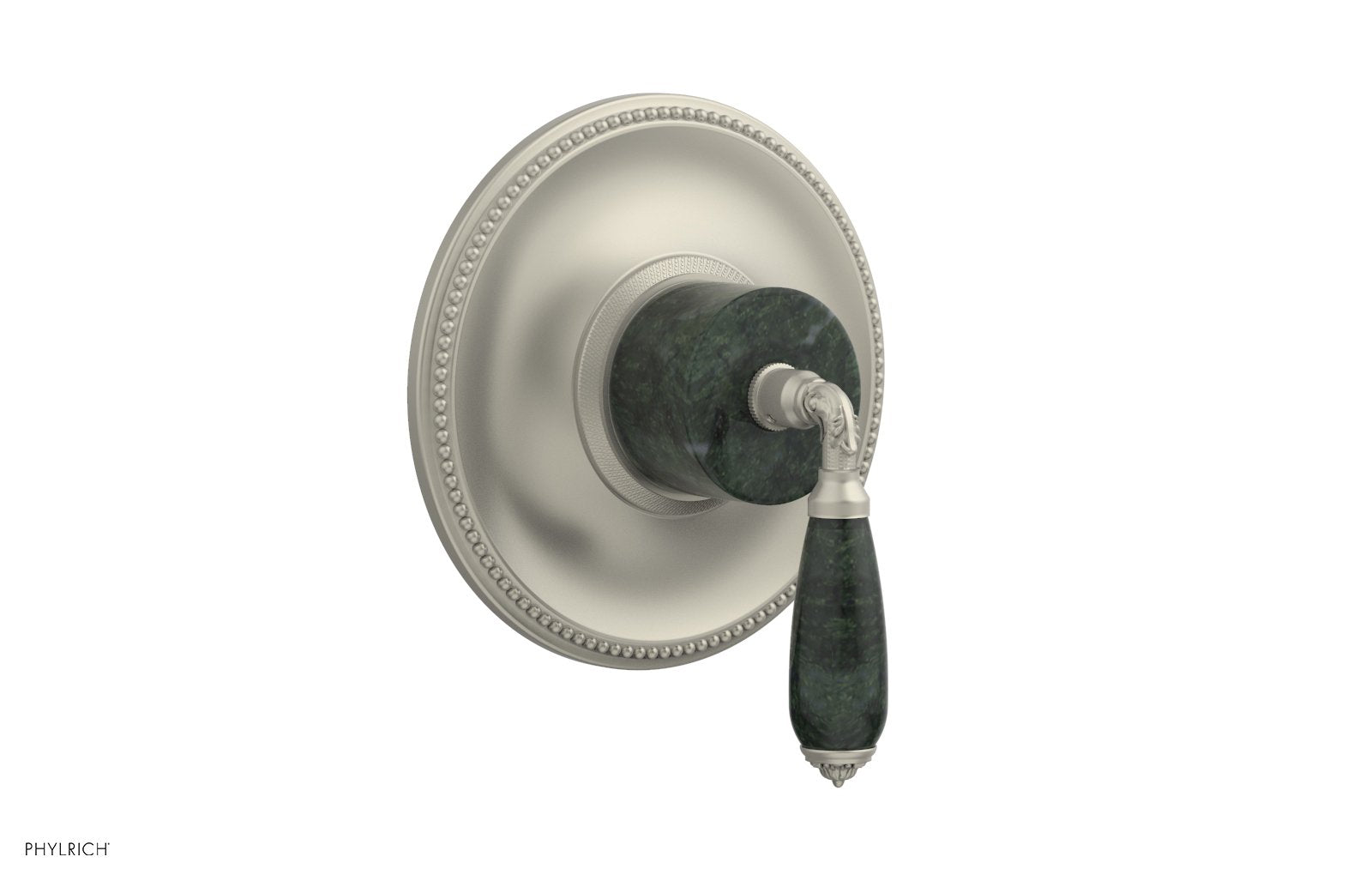 Phylrich VALENCIA Thermostatic Shower Trim, Green Marble Lever Handle