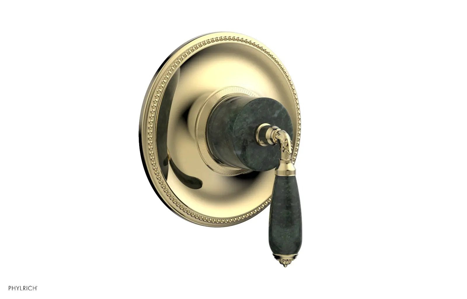 Phylrich VALENCIA Thermostatic Shower Trim, Green Marble Lever Handle by Phylrich