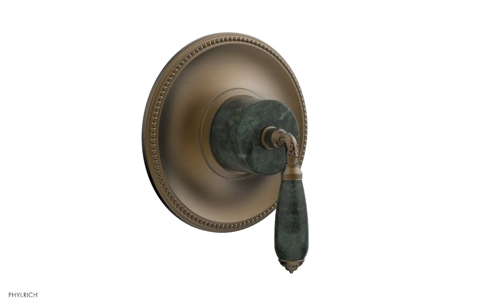 Phylrich VALENCIA Thermostatic Shower Trim, Green Marble Lever Handle by Phylrich