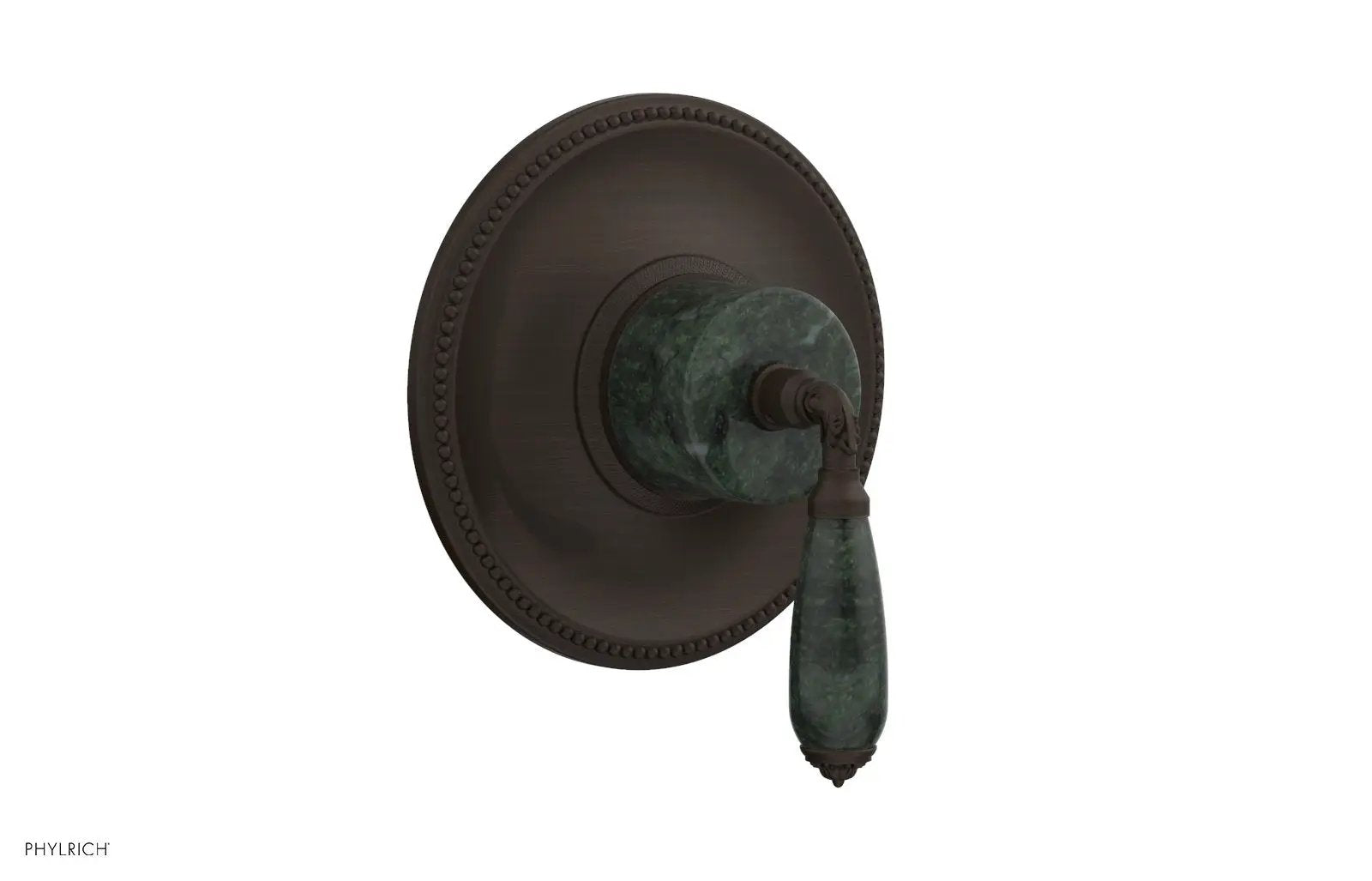 Phylrich VALENCIA Thermostatic Shower Trim, Green Marble Lever Handle by Phylrich