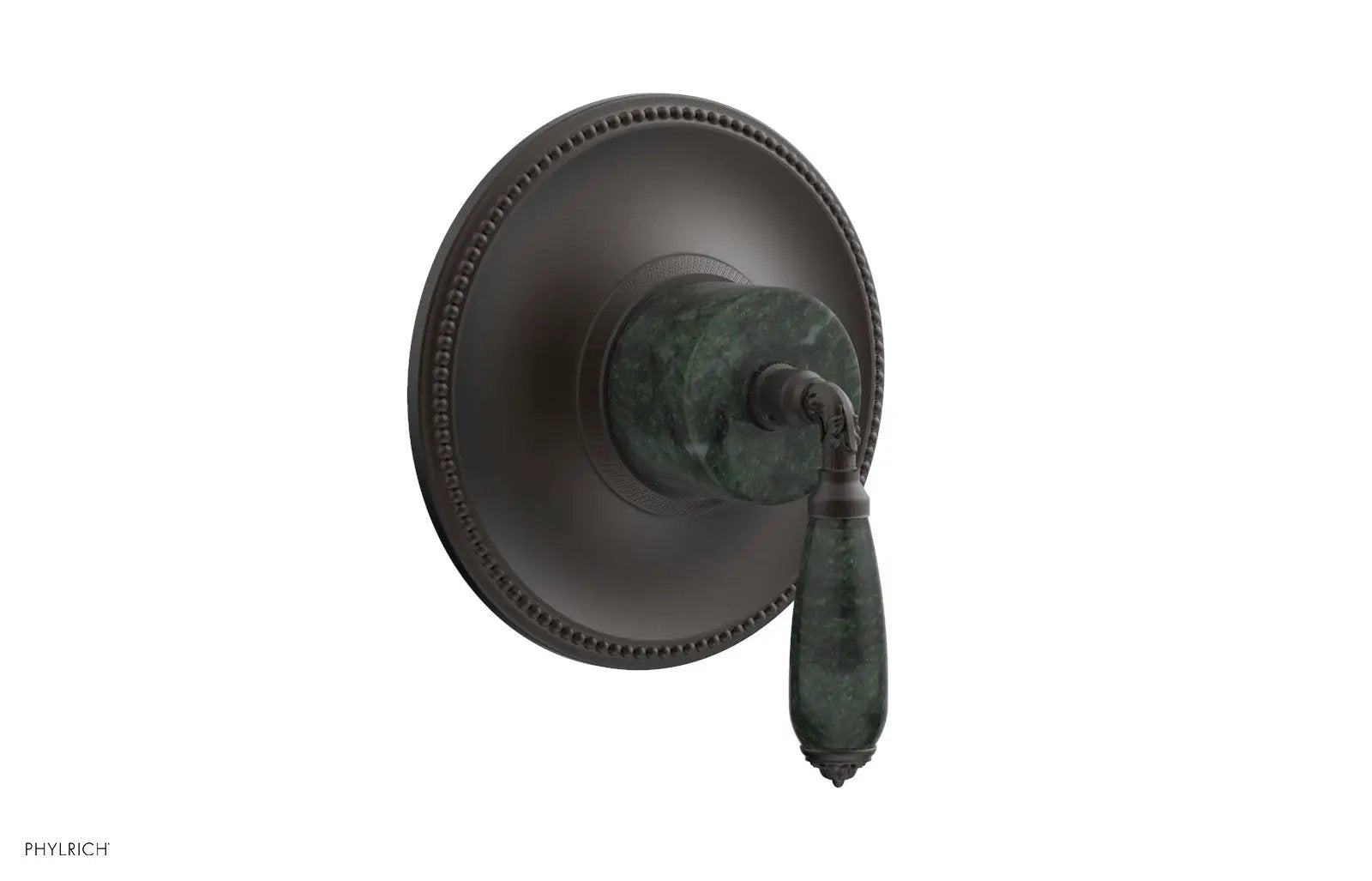 Phylrich VALENCIA Thermostatic Shower Trim, Green Marble Lever Handle by Phylrich