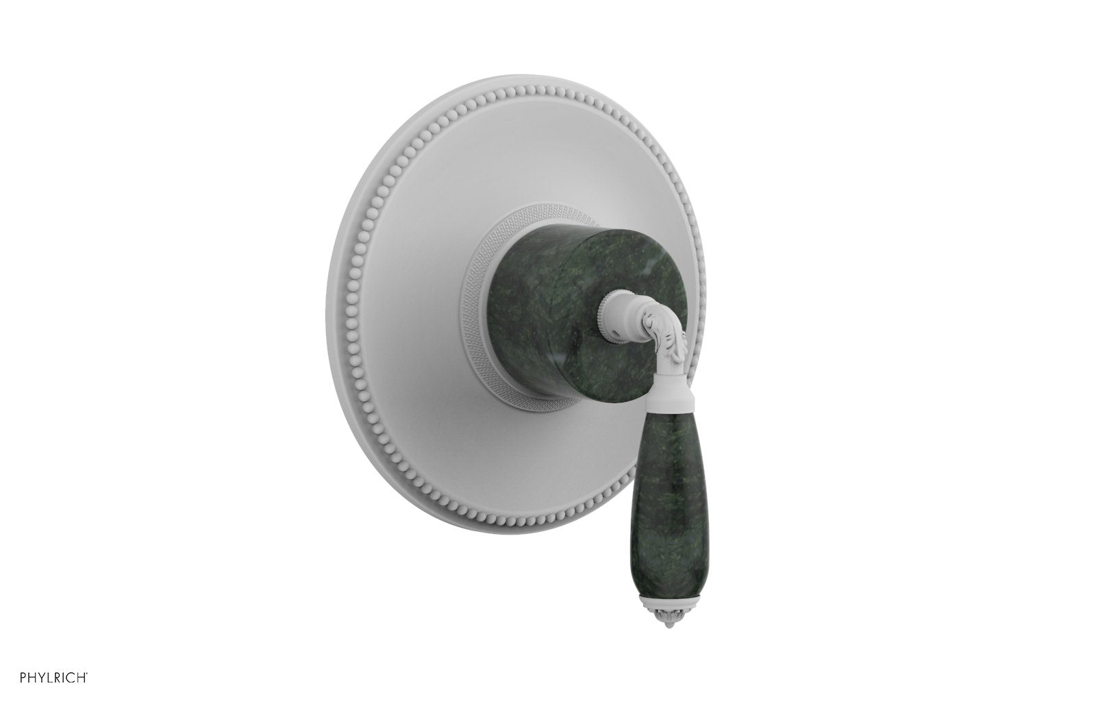 Phylrich VALENCIA Thermostatic Shower Trim, Green Marble Lever Handle