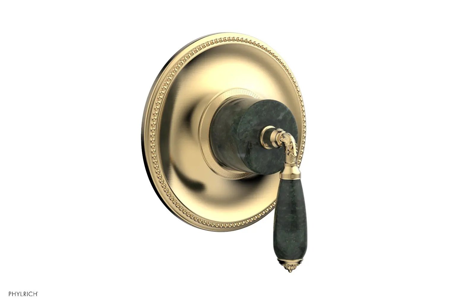 Phylrich VALENCIA Thermostatic Shower Trim, Green Marble Lever Handle by Phylrich