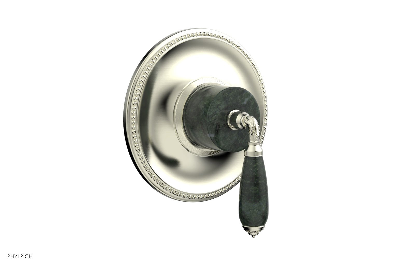 Phylrich VALENCIA Thermostatic Shower Trim, Green Marble Lever Handle