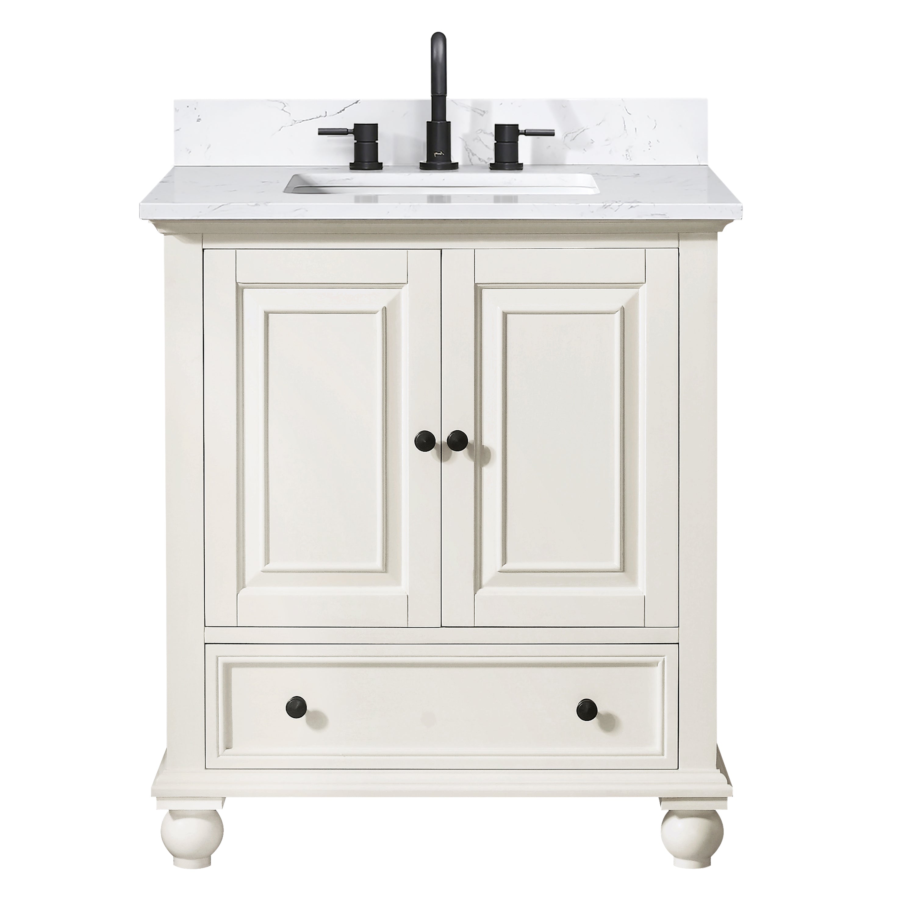 Avanity Thompson 31 in. Single Sink Bathroom Vanity Set with Cala White Engineered Stone Top