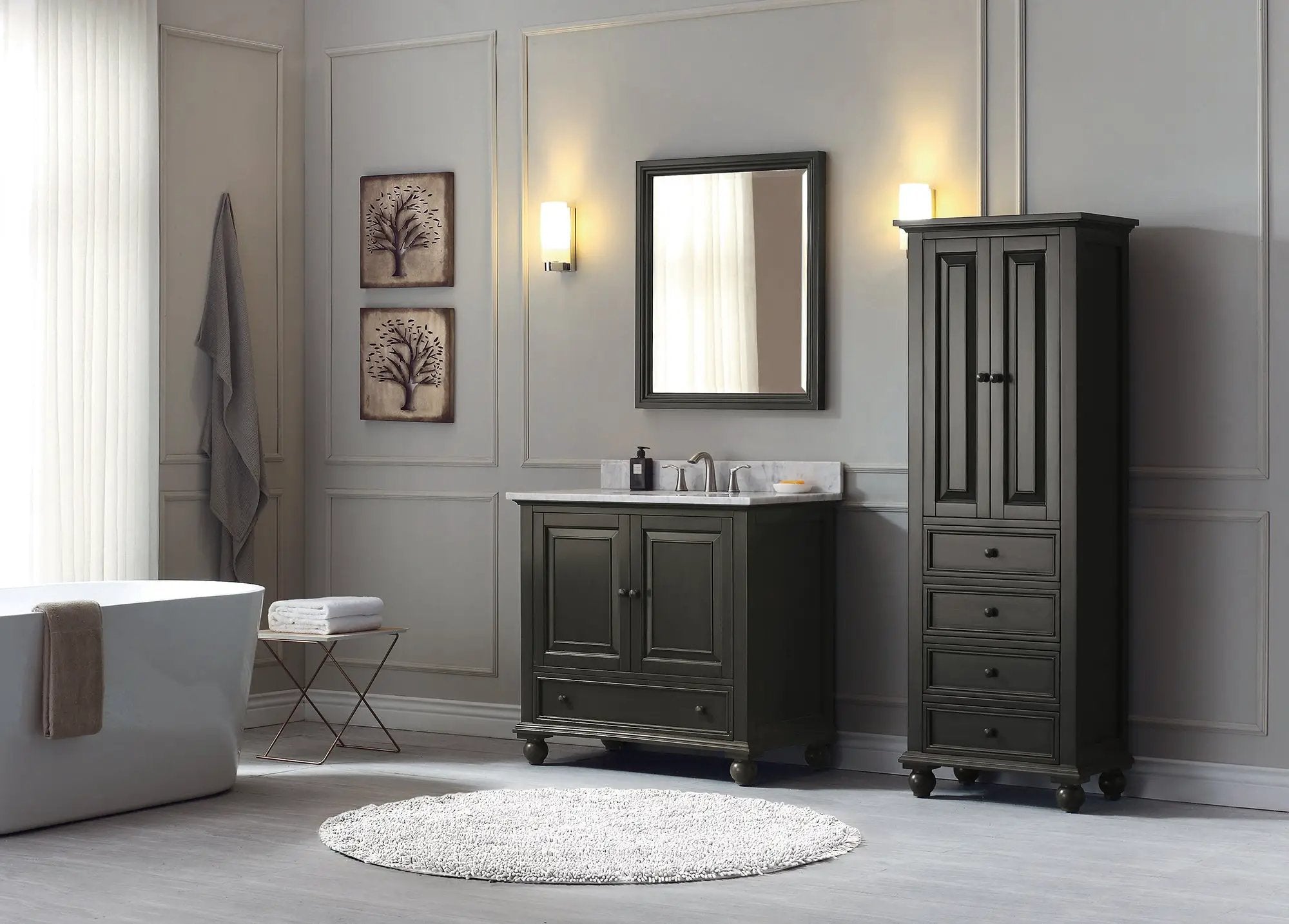charcoal glaze vanity set