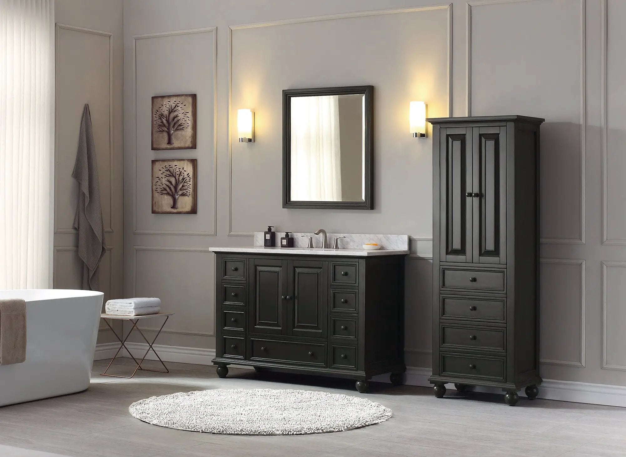 charcoal glaze vanity set