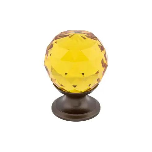 Top Knobs Amber Crystal Knob 1 1/8 Inch w/ Oil Rubbed Bronze Base by Top Knobs