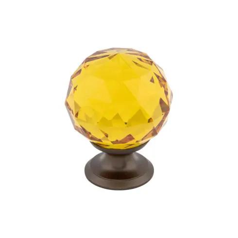 Top Knobs Amber Crystal Knob 1 3/8 Inch w/ Oil Rubbed Bronze Base by Top Knobs