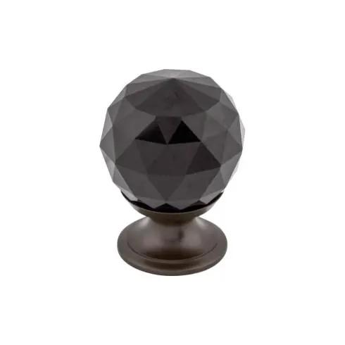 Top Knobs Black Crystal Knob 1 1/8 Inch w/ Oil Rubbed Bronze Base by Top Knobs