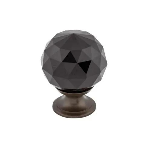 Top Knobs Black Crystal Knob 1 3/8 Inch w/ Oil Rubbed Bronze Base by Top Knobs