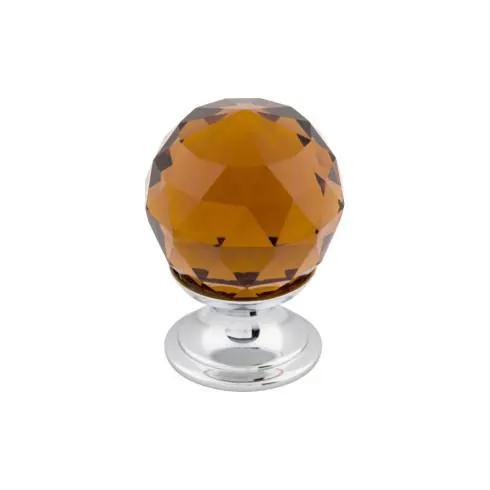 Top Knobs Wine Crystal Knob 1 1/8 Inch w/ Polished Chrome Base by Top Knobs