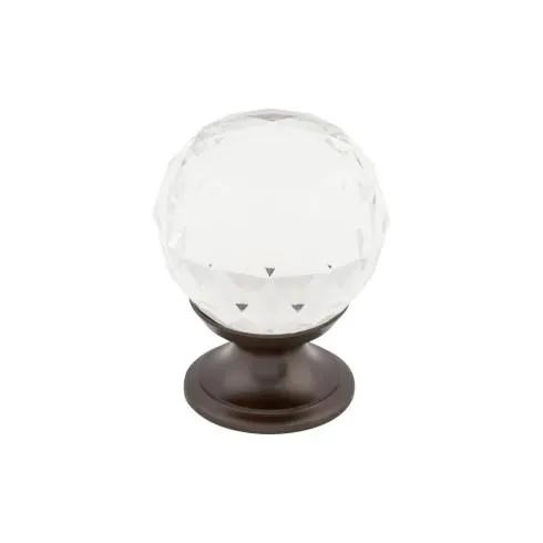 Top Knobs Clear Crystal Knob 1 1/8 Inch w/ Oil Rubbed Bronze Base by Top Knobs
