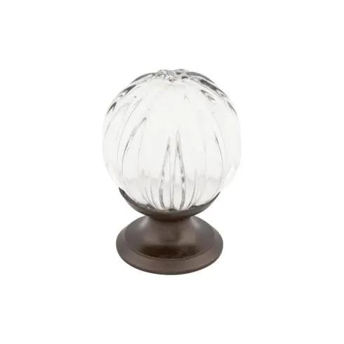 Top Knobs Clear Melon Crystal Knob 1 1/8 Inch w/ Oil Rubbed Bronze Base by Top Knobs