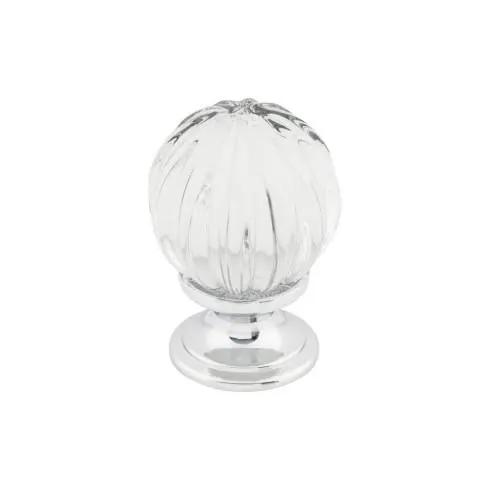 Top Knobs Clear Melon Crystal Knob 1 1/8 Inch w/ Polished Chrome Base by Top Knobs