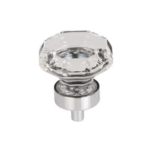 Top Knobs Clear Octagon Crystal Knob 1 3/8 Inch w/ Polished Chrome Base by Top Knobs