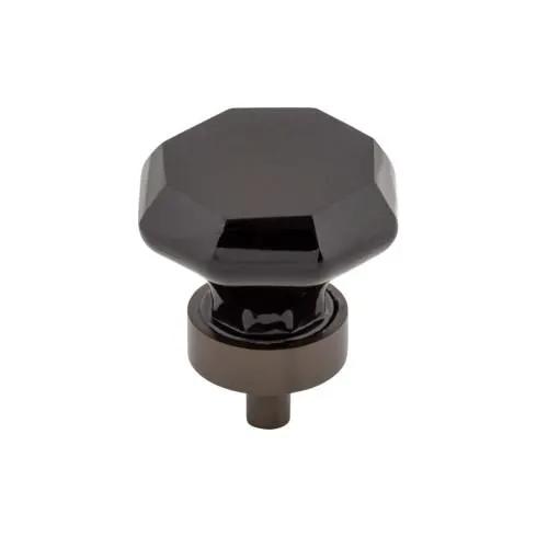 Top Knobs Black Octagon Crystal Knob 1 3/8 Inch w/ Oil Rubbed Bronze Base by Top Knobs