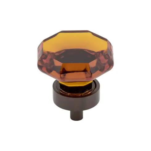 Top Knobs Wine Octagon Crystal Knob 1 3/8 Inch w/ Oil Rubbed Bronze Base by Top Knobs