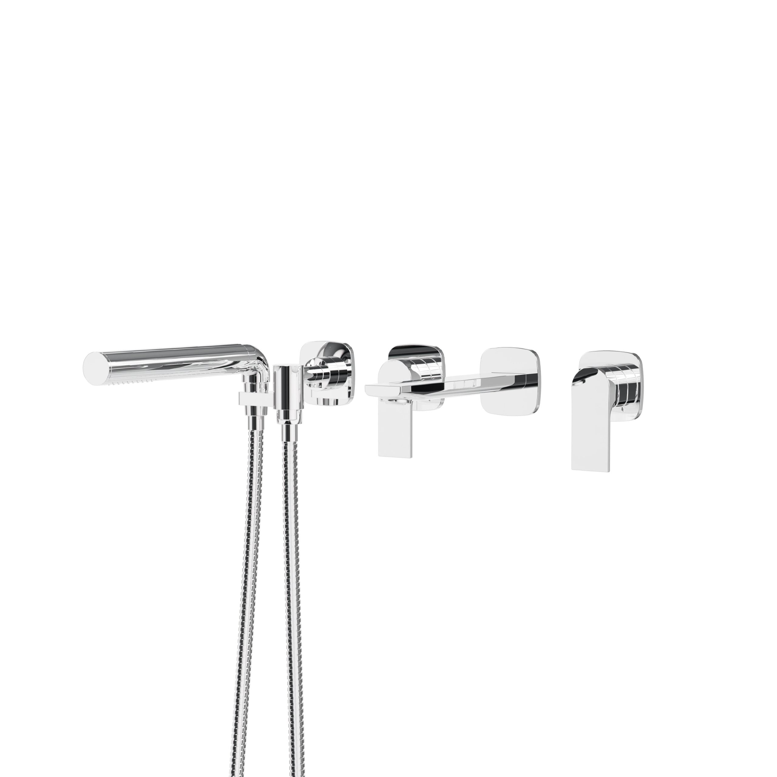 polished chrome tub filler