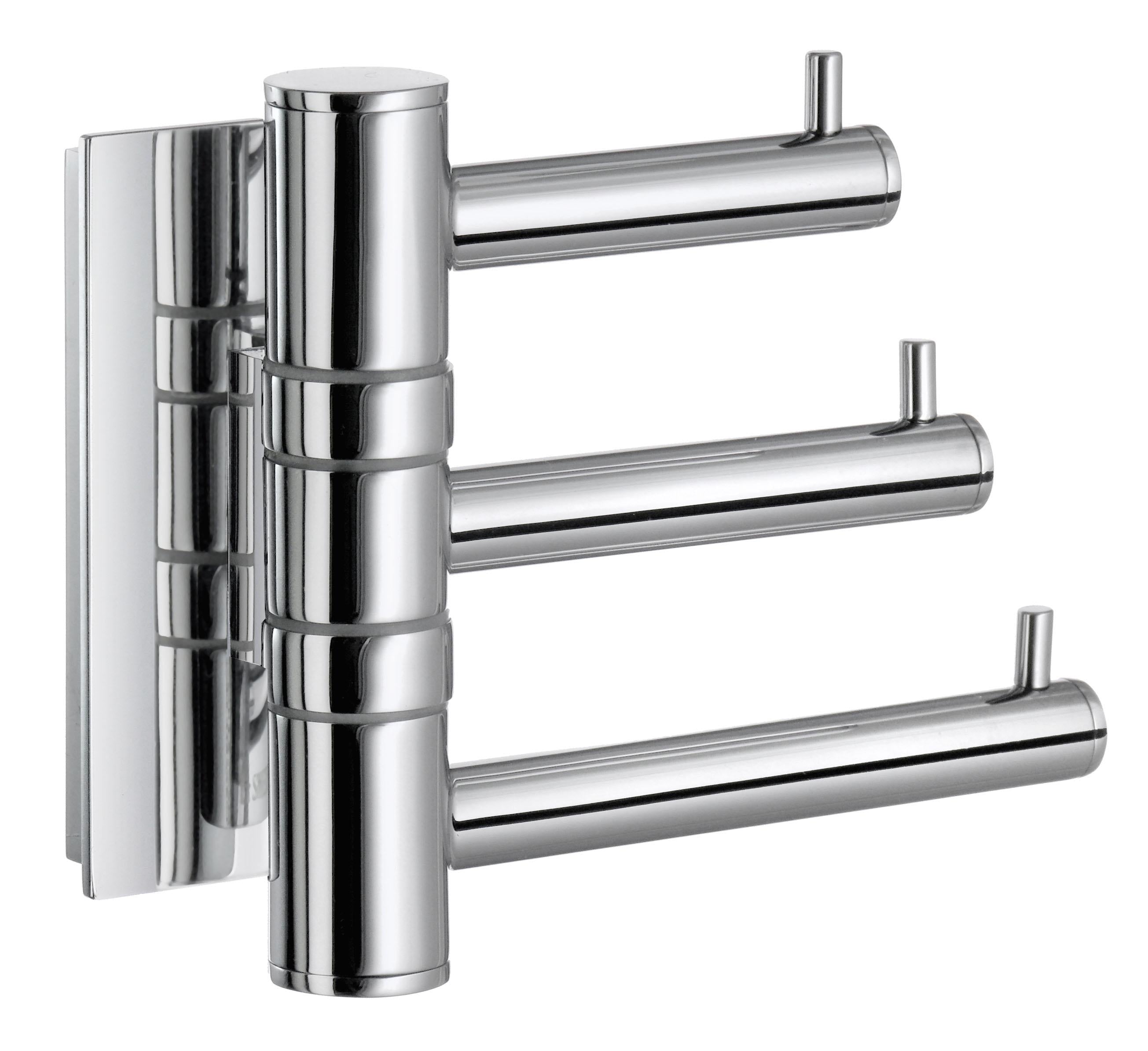 polished chrome triple hook