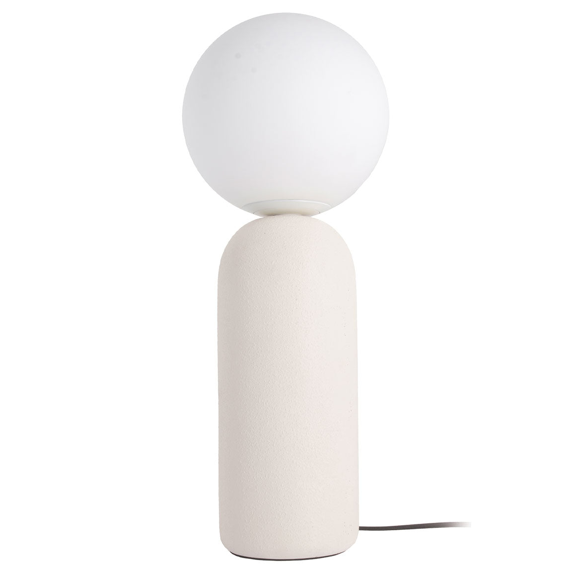 matte white with white glass table lamp