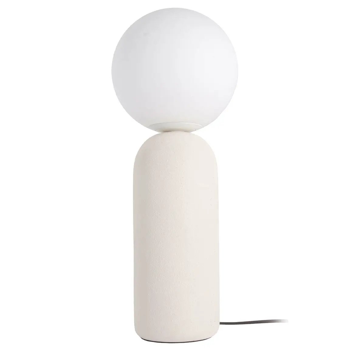 matte white with white glass table lamp
