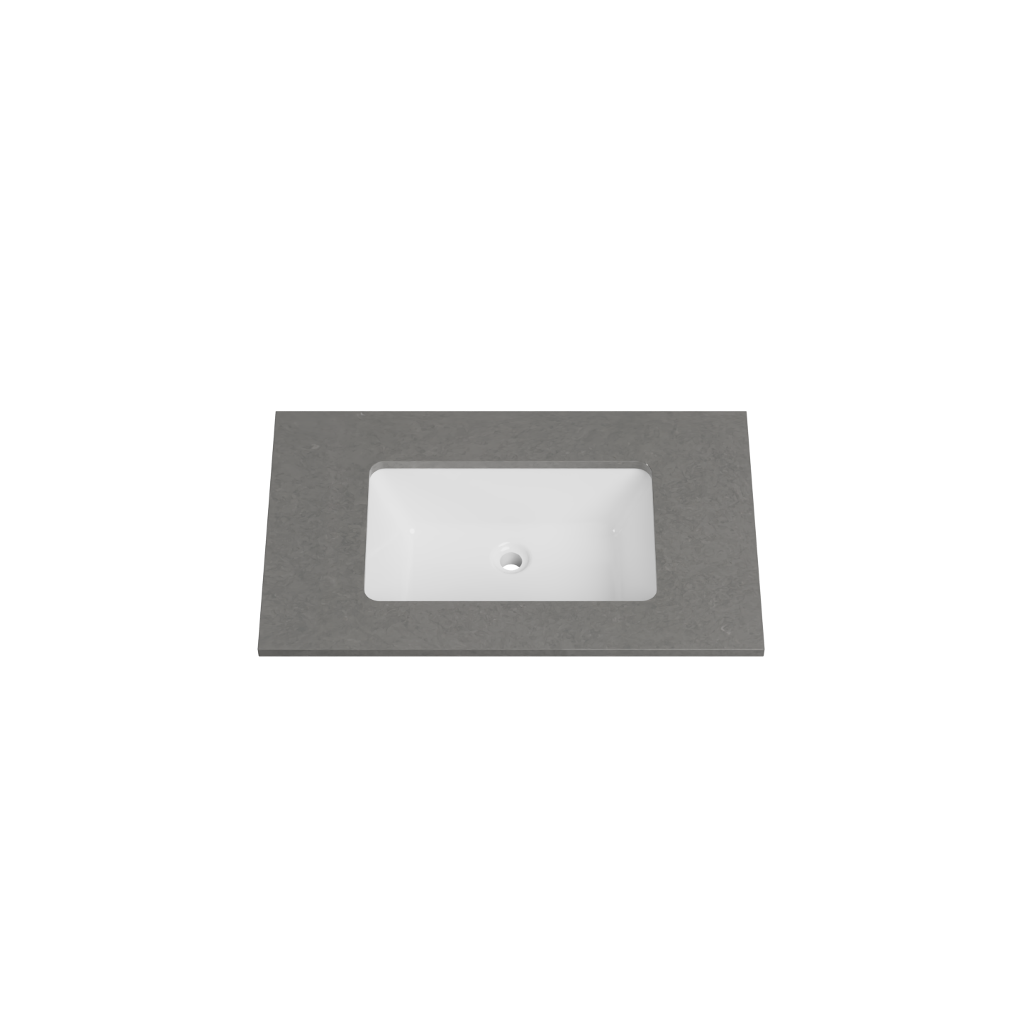 Timberline 31 Inch Quartz Top with Undermount Sink, Center Bowl, 19 Inch Deep, 1 Faucet Hole
