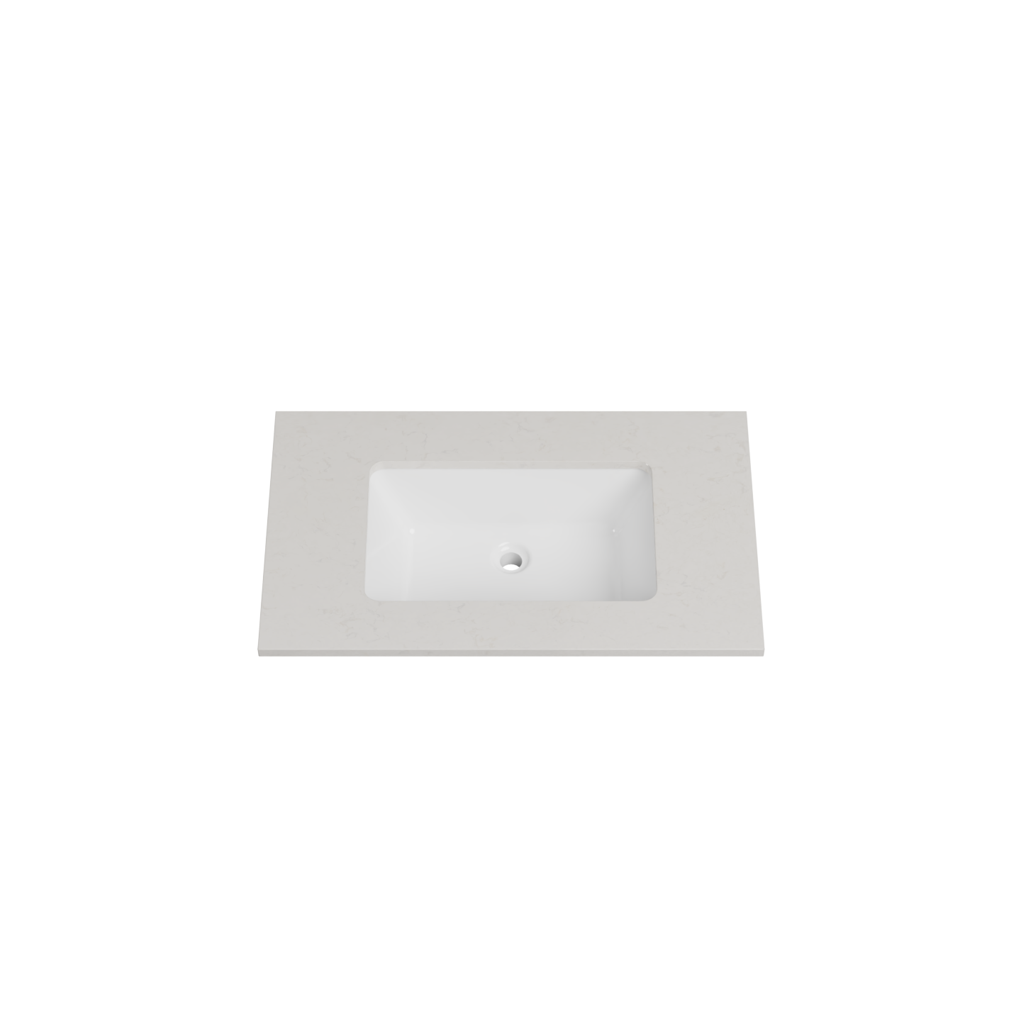 Timberline 31 Inch Quartz Top with Undermount Sink, Center Bowl, 19 Inch Deep, 3 Faucet Hole