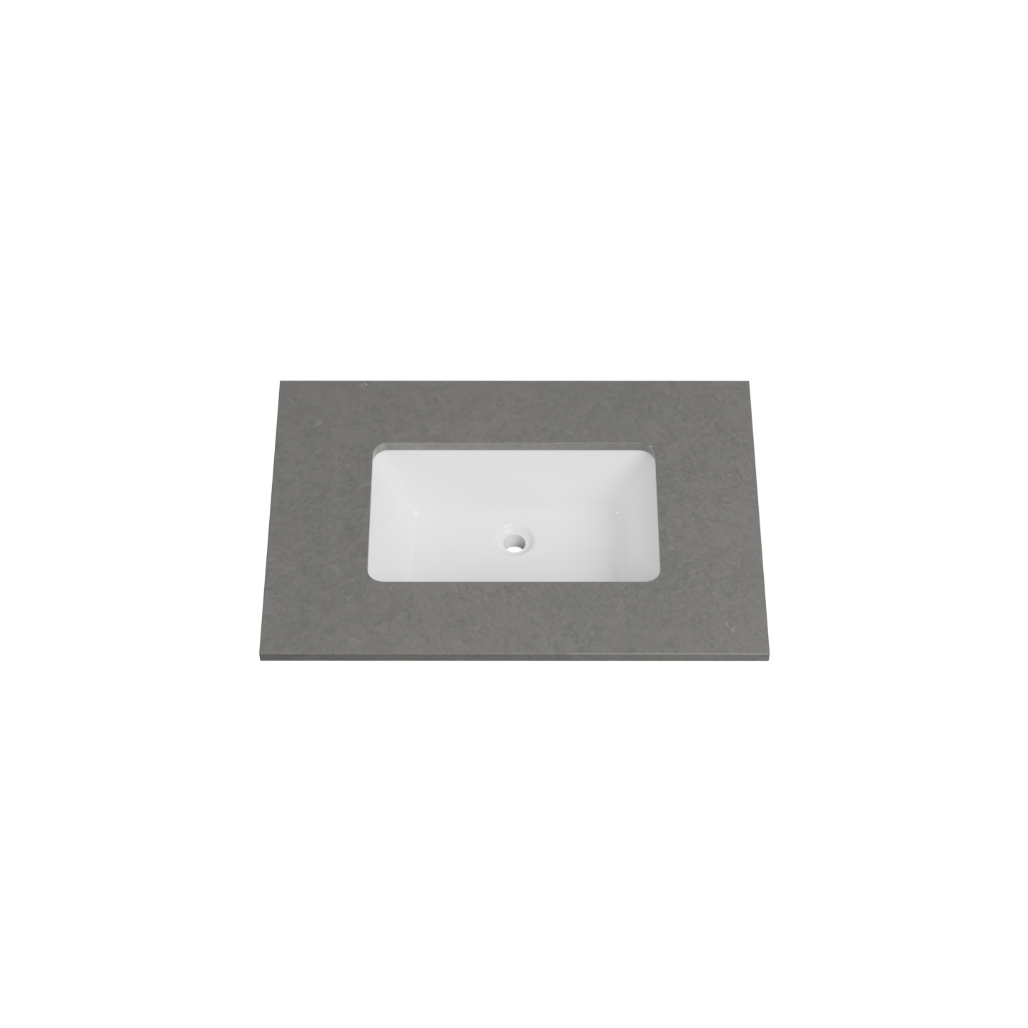 Timberline 31 Inch Quartz Top with Undermount Sink, Center Bowl, 22 Inch Deep, 0 Faucet Hole