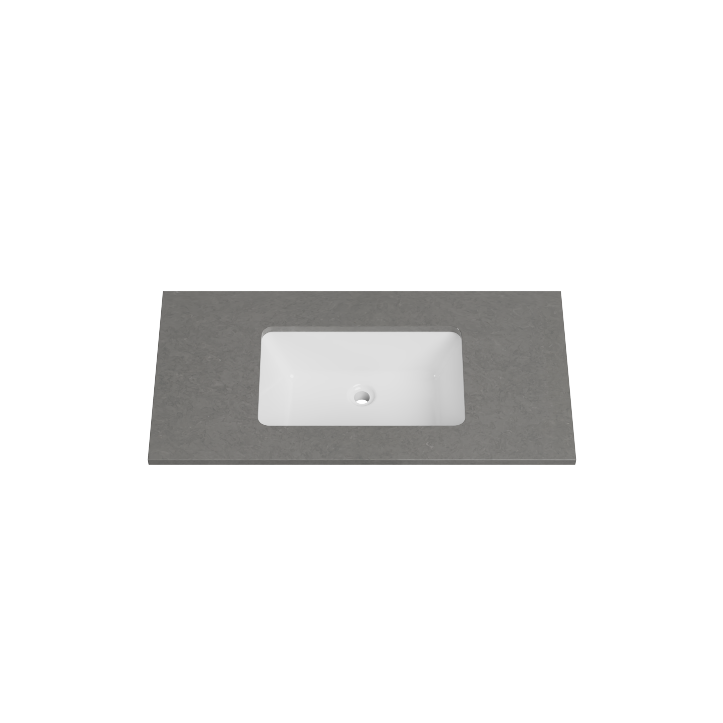 Timberline 37 Inch Quartz Top with Undermount Sink, Center Bowl, 19 Inch Deep, 0 Faucet Hole by Timberline