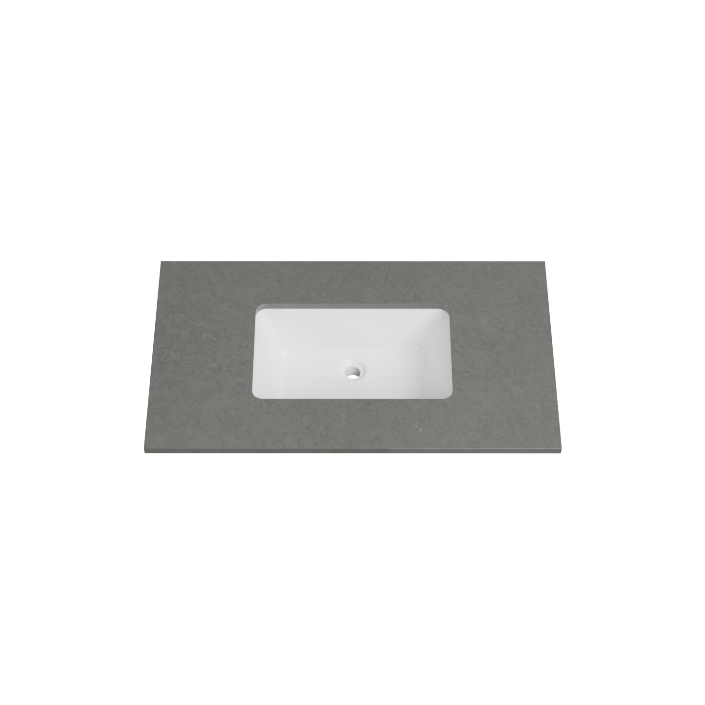 Timberline 37 Inch Quartz Top with Undermount Sink, Center Bowl, 22 Inch Deep, 0 Faucet Hole