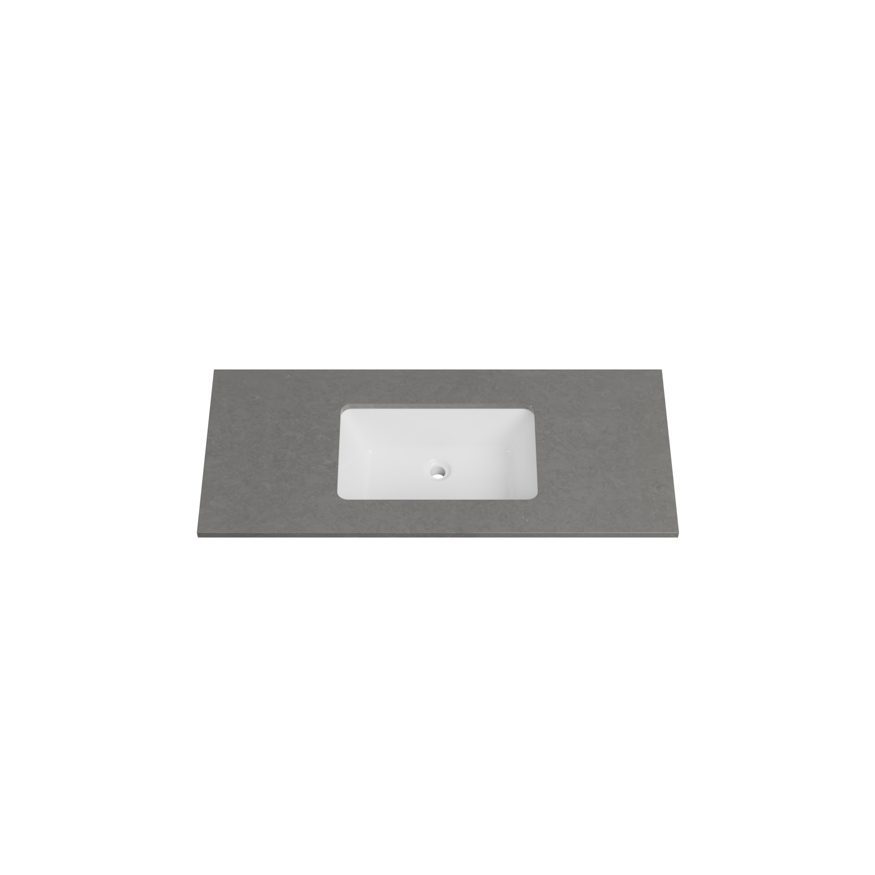 Timberline 43 Inch Quartz Top with Undermount Sink, Center Bowl, 19 Inch Deep, 0 Faucet Hole