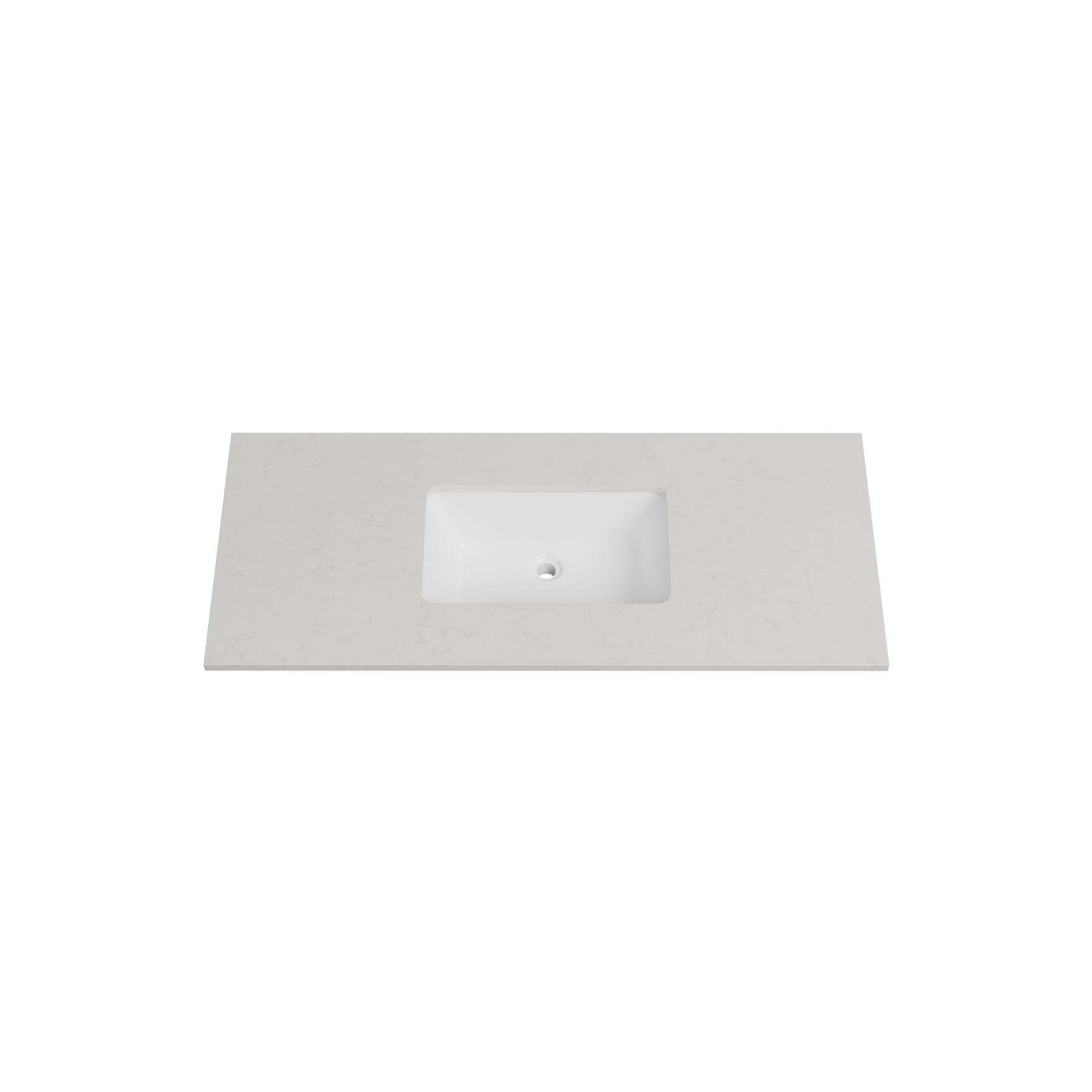 Timberline 49 Inch Quartz Top with Undermount Sink, Center Bowl, 22 Inch Deep, 0 Faucet Hole