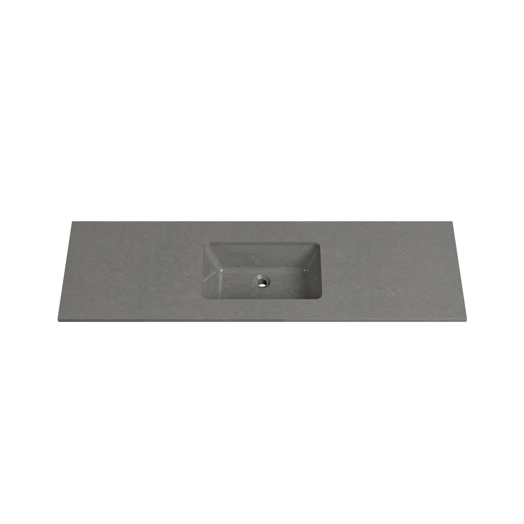 Timberline 61 Inch Quartz Top with Undermount Sink, Center Bowl, 19 Inch Deep, 0 Faucet Hole