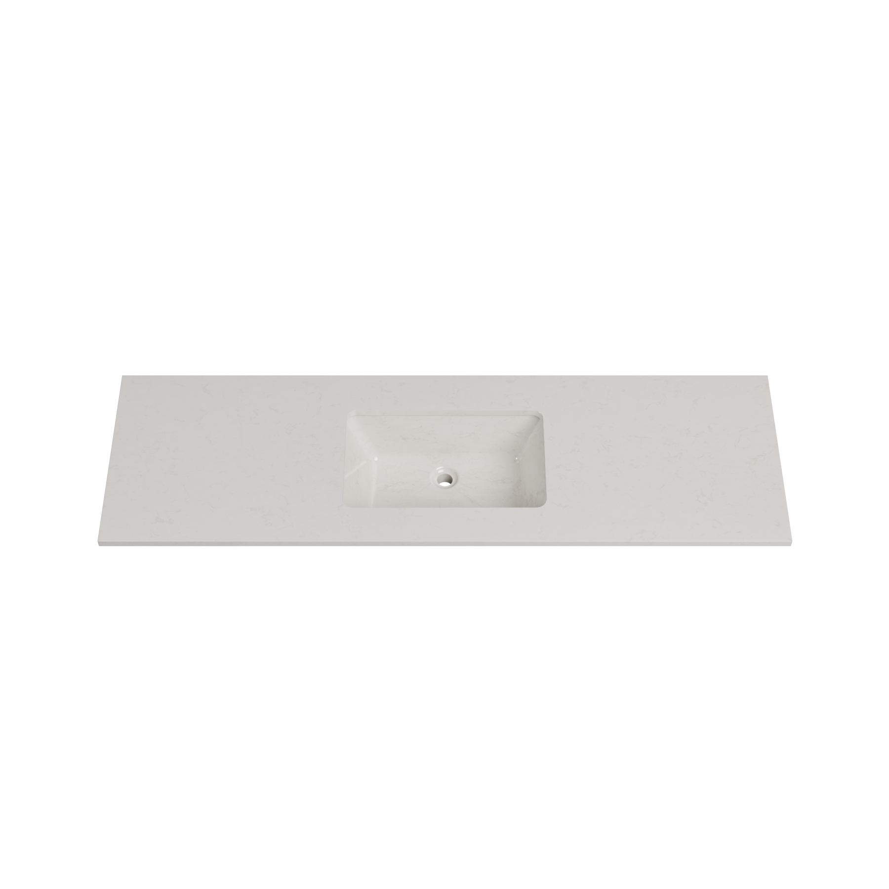 Timberline 61 Inch Quartz Top with Undermount Sink, Center Bowl, 19 Inch Deep, 1 Faucet Hole