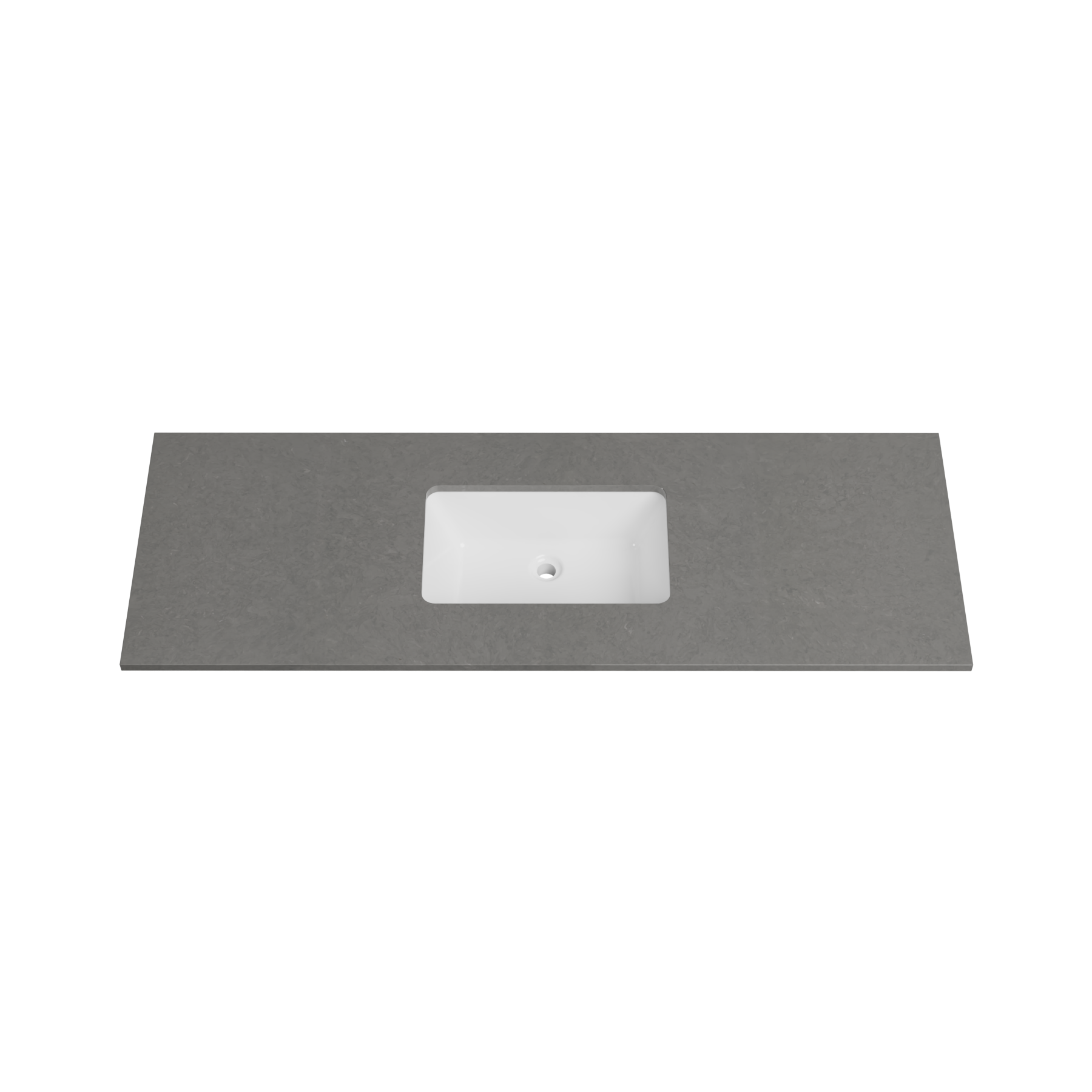 Timberline 61 Inch Quartz Top with Undermount Sink, Center Bowl, 22 Inch Deep, 0 Faucet Hole