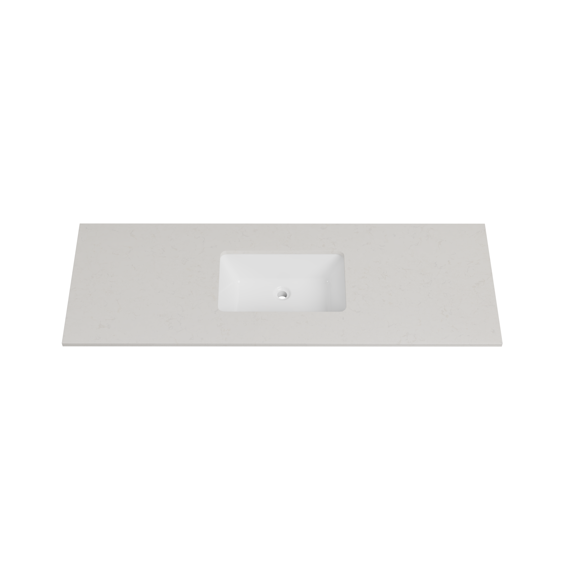 Timberline 61 Inch Quartz Top with Undermount Sink, Center Bowl, 22 Inch Deep, 1 Faucet Hole