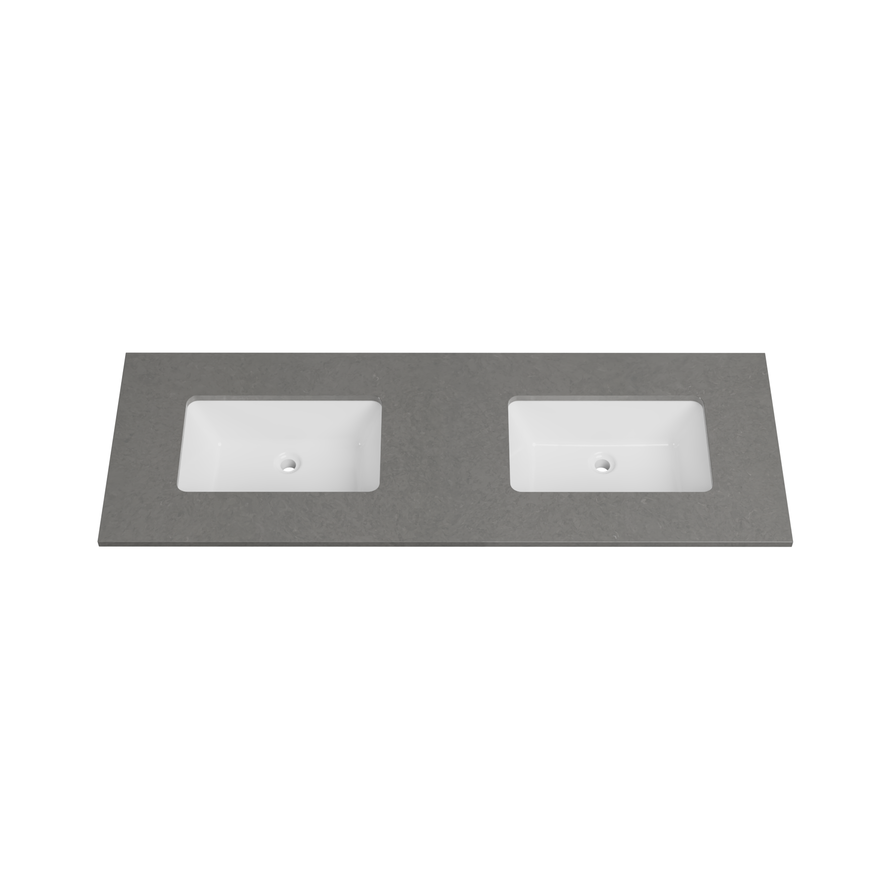 Timberline 61 Inch Quartz Top with Undermount Sink, Double Bowl, 22 Inch Deep, 0 Faucet Hole